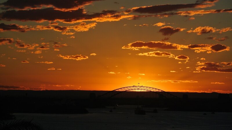 Sydney Harbour Bridge — Orange, Dramatic, Sunset, Photograph, Sky