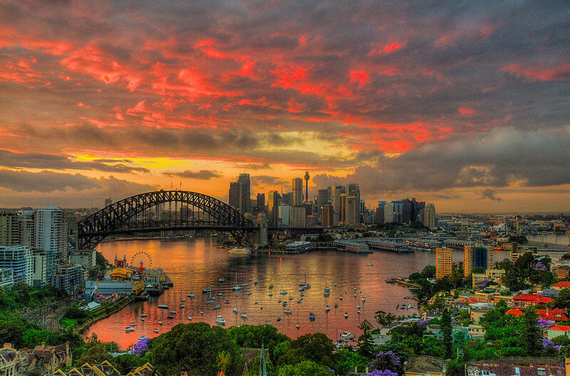 Sydney Harbour Bridge — Red