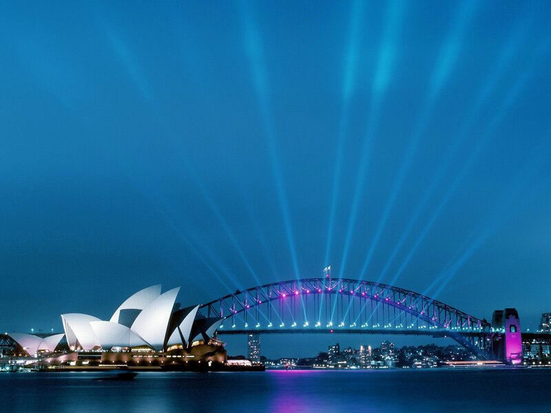 Sydney Opera House and Bridge — Blue