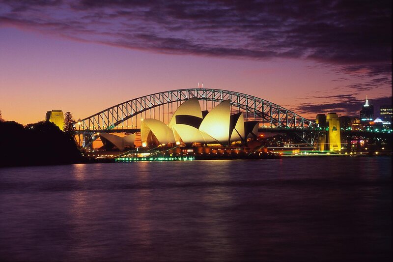 Sydney Opera House and Bridge — Purple