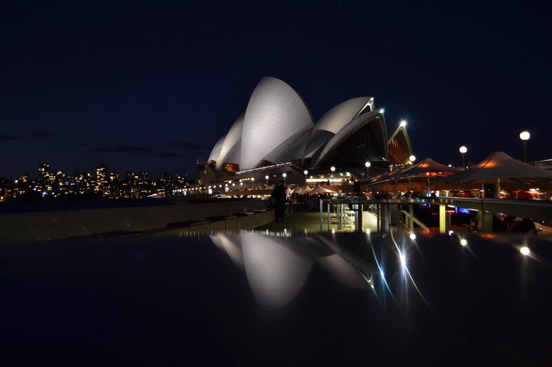 Sydney Opera House at Night — Black, Serene