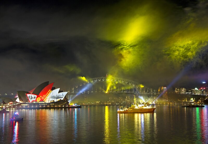 Sydney Opera House at Night — Yellow