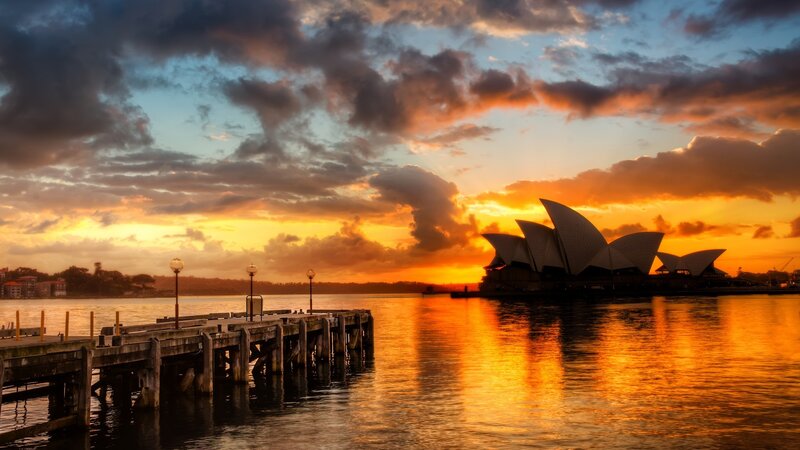 Sydney Opera House at Sunset — Orange