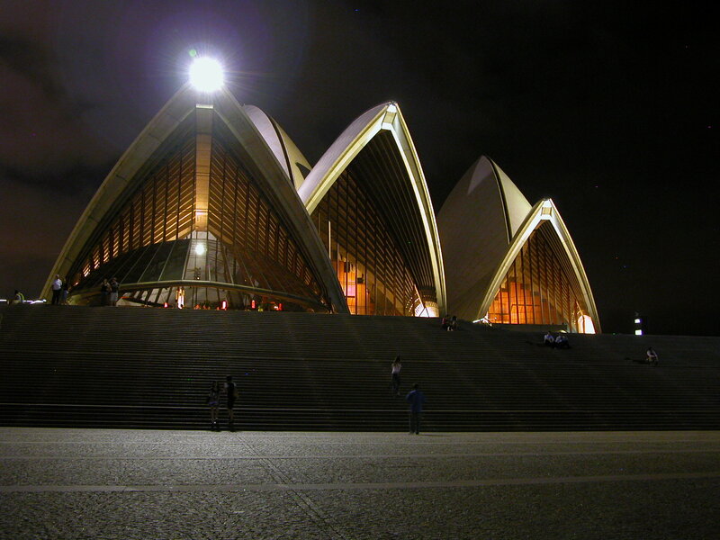 Sydney Opera House — Black, Dramatic, Night, Photograph
