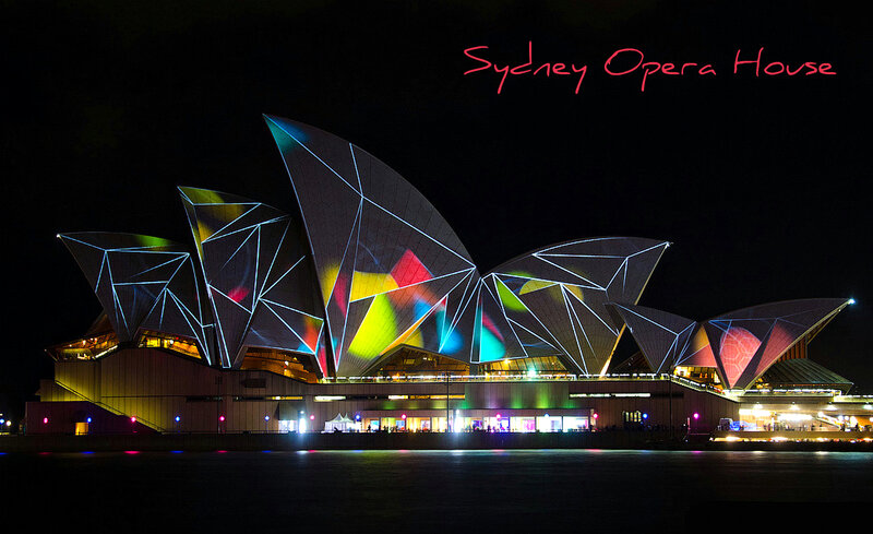 Sydney Opera House — Black, Dramatic, Night