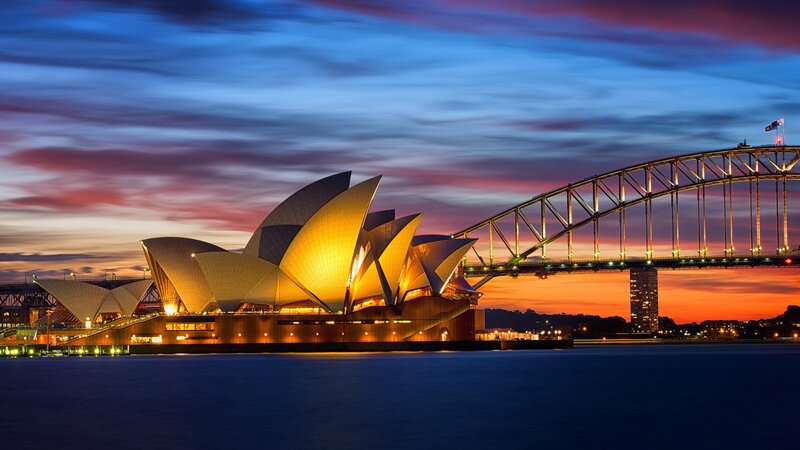 Sydney Opera House — Blue, Dramatic, Sunset