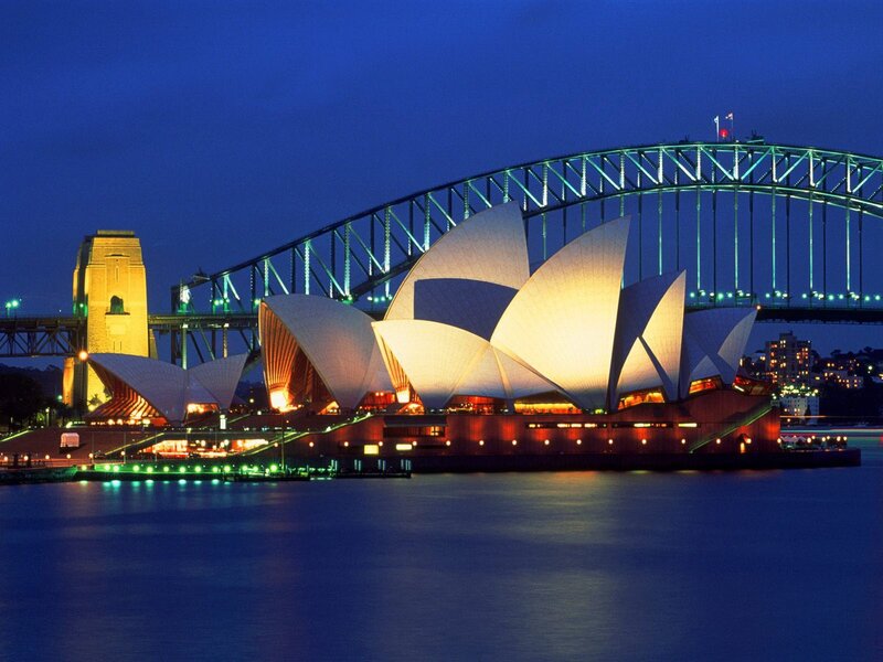 Sydney Opera House — Blue, Serene, Night, Photograph