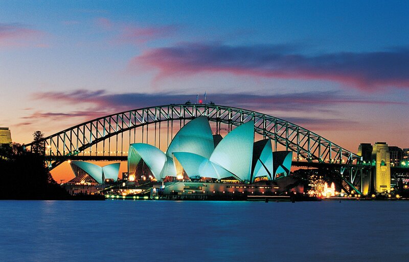 Sydney Opera House — Blue, Serene, Sunset, Photograph, Sydney Harbour Bridge