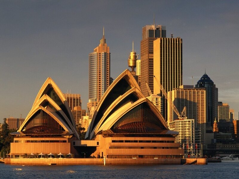 Sydney Opera House — Gold, Serene, Sunset