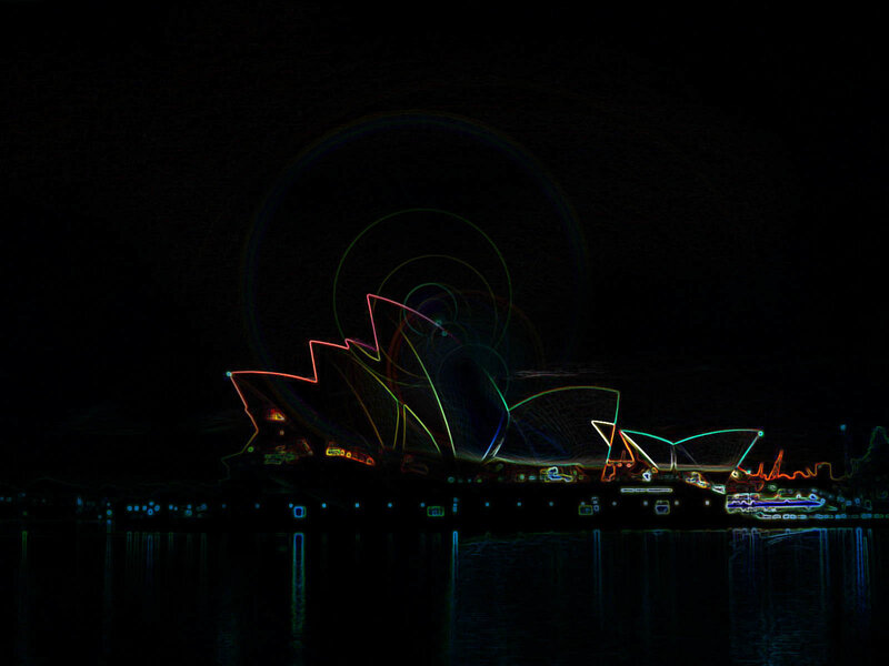 Sydney Opera House light trails