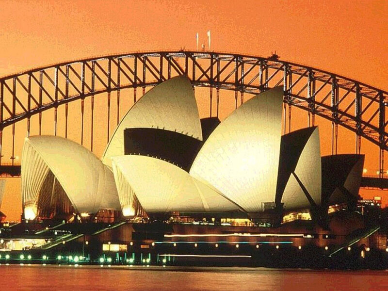 Sydney Opera House — Orange, Dramatic, Sunset