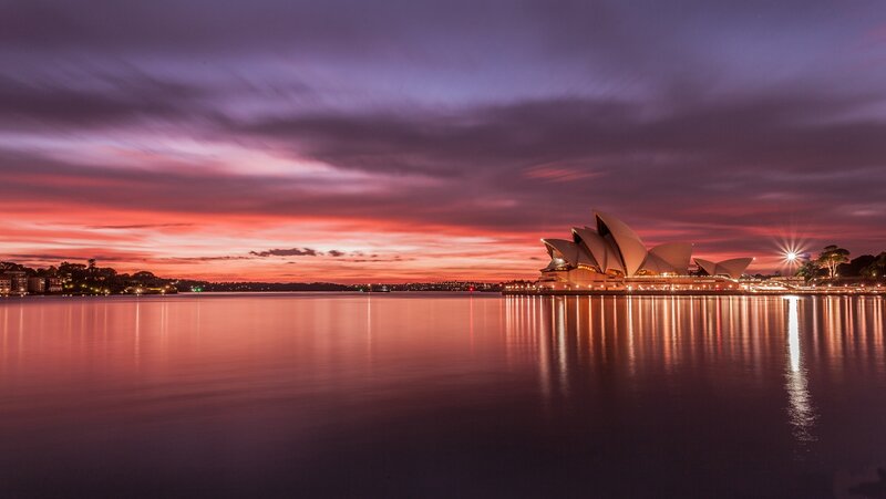 Sydney Opera House — Purple, Dramatic, Sunset, Photograph