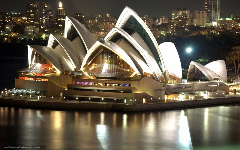 Sydney Opera House — White, Dramatic, Night, Photograph