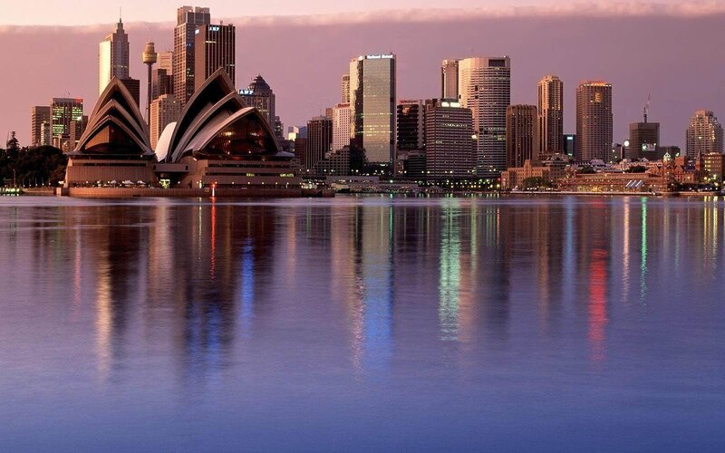 Sydney skyline at dusk