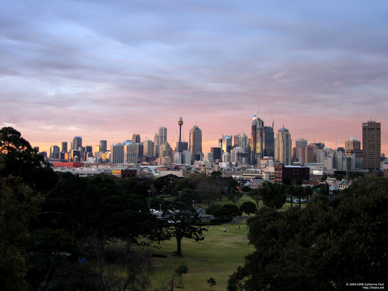 Sydney skyline at dusk