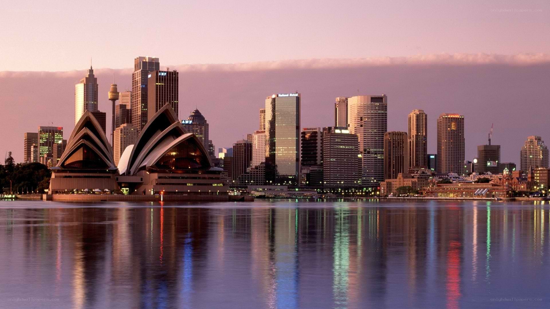 Sydney skyline at dusk