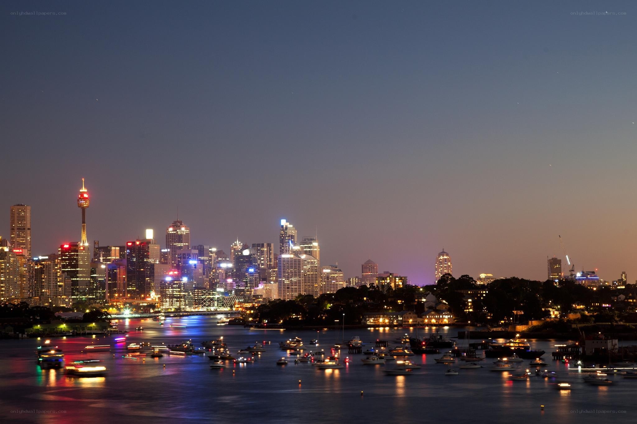 Sydney skyline at dusk