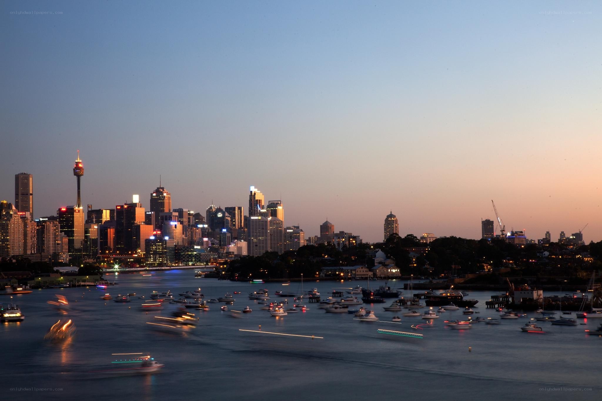 Sydney skyline at dusk
