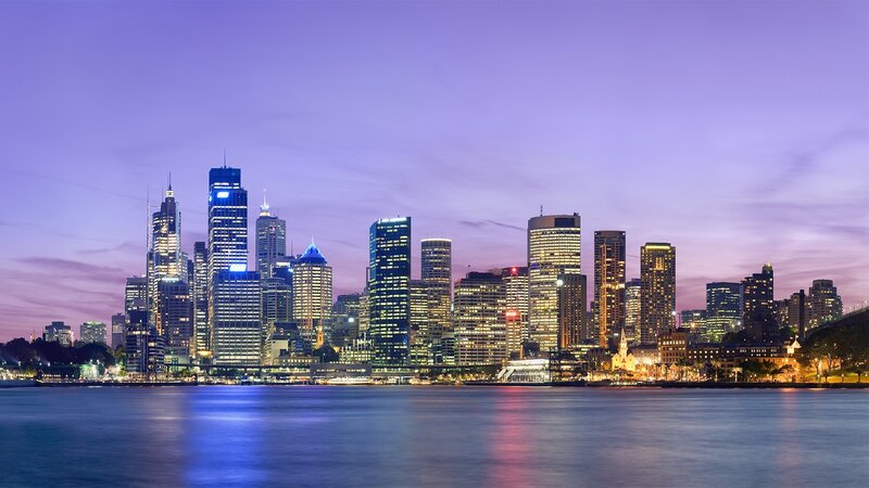 Sydney skyline at dusk