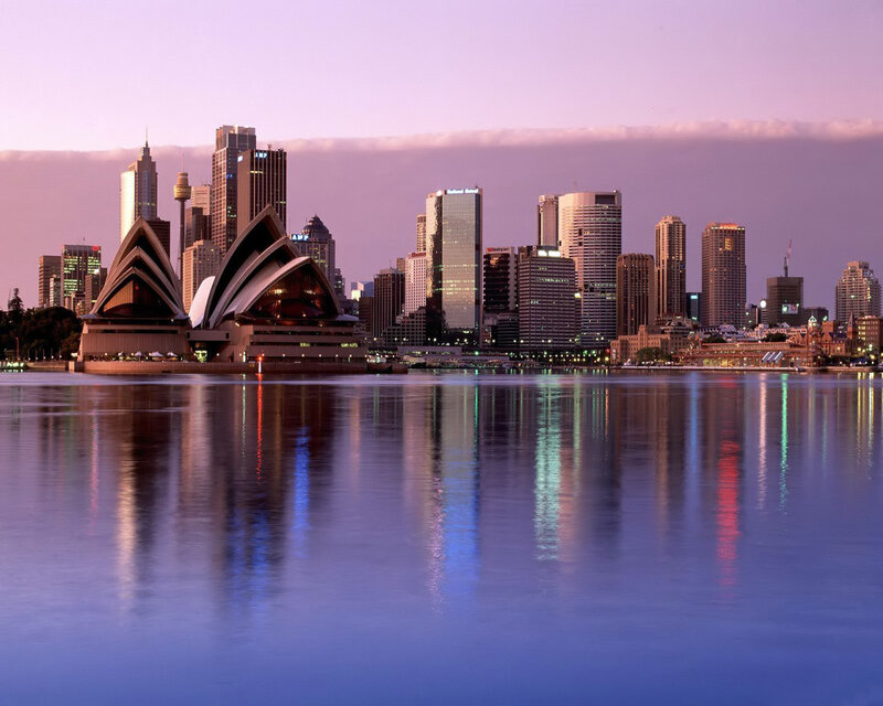 Sydney skyline at dusk