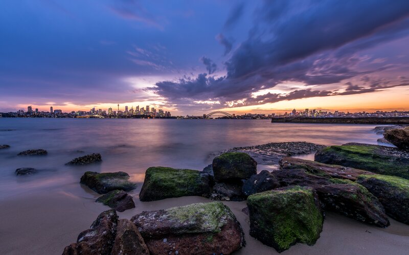 Sydney Skyline at Dusk — Blue, Dramatic