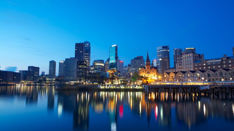 Sydney Skyline at Dusk — Blue, Serene