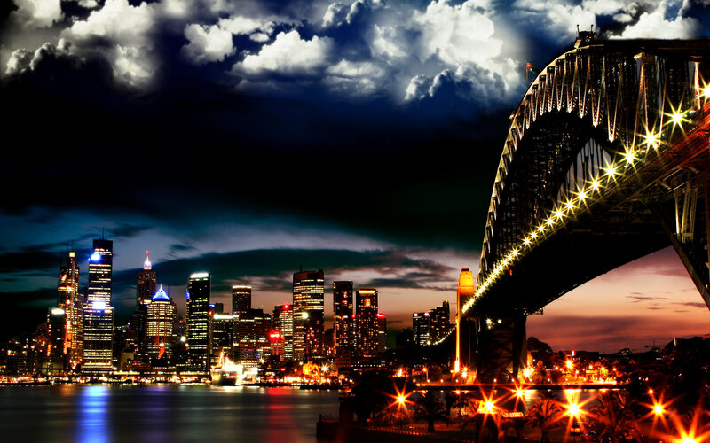 Sydney skyline at night