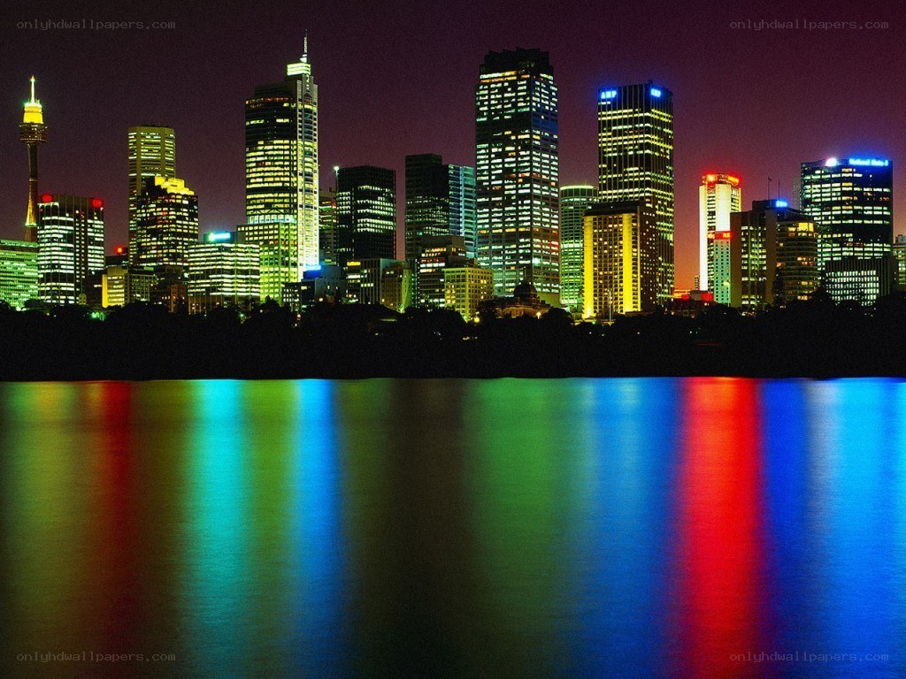 Sydney skyline at night