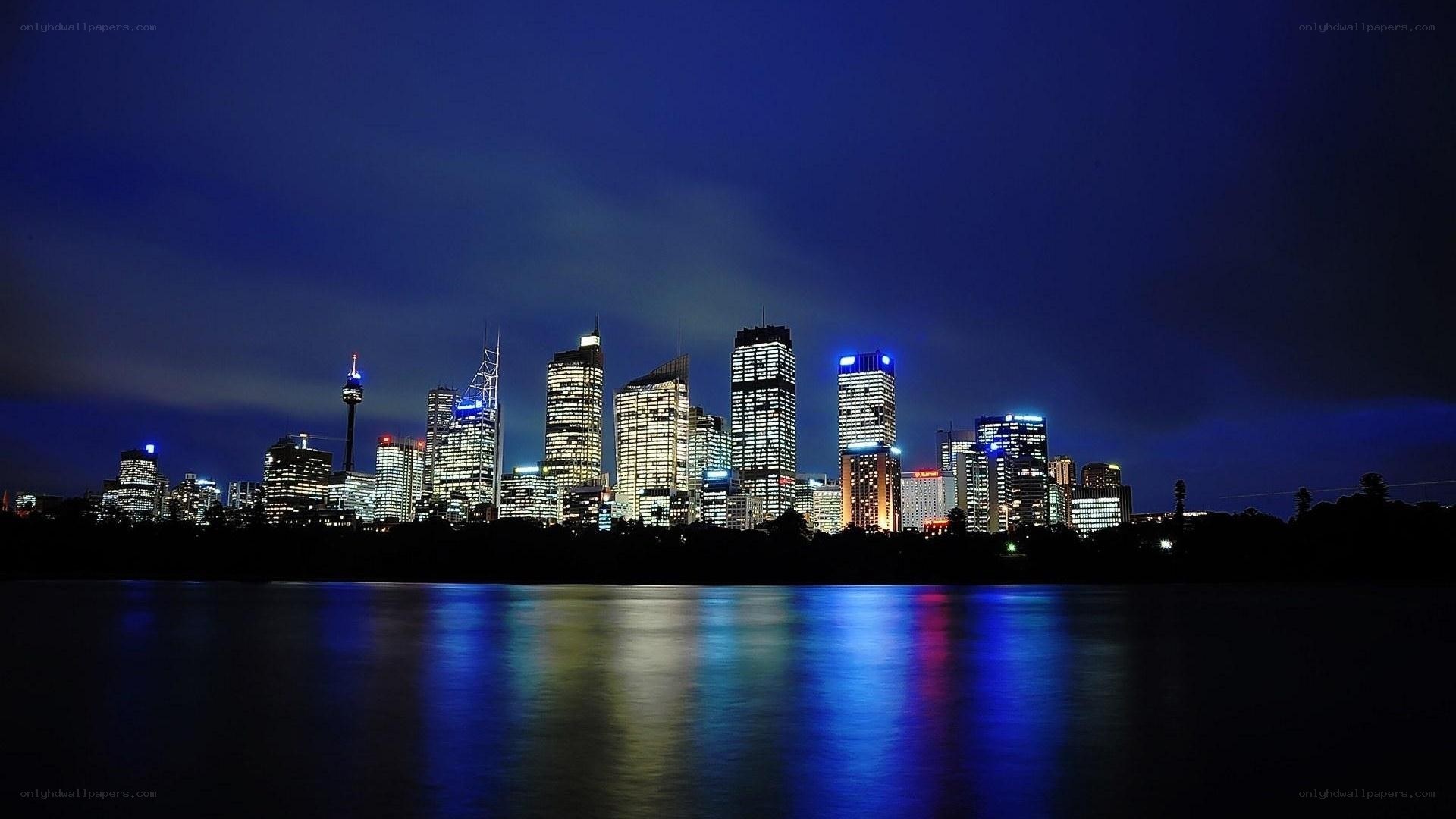 Sydney skyline at night