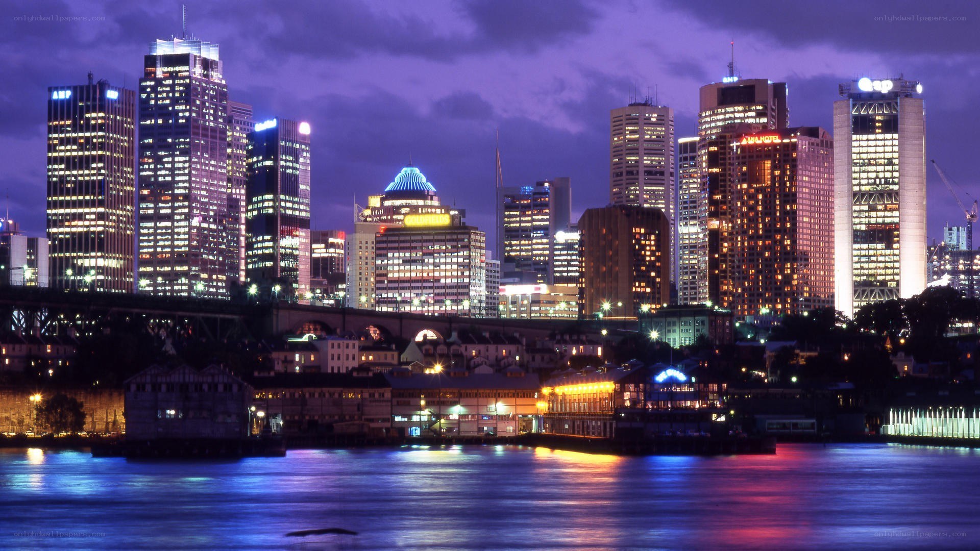 Sydney skyline at night