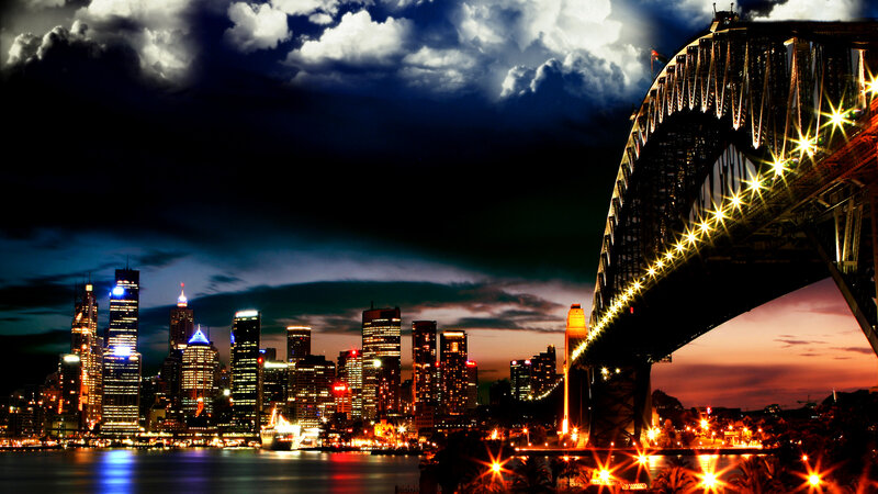 Sydney skyline at night