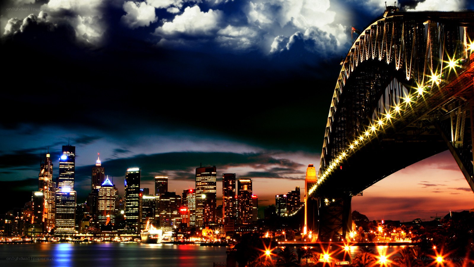 Sydney skyline at night