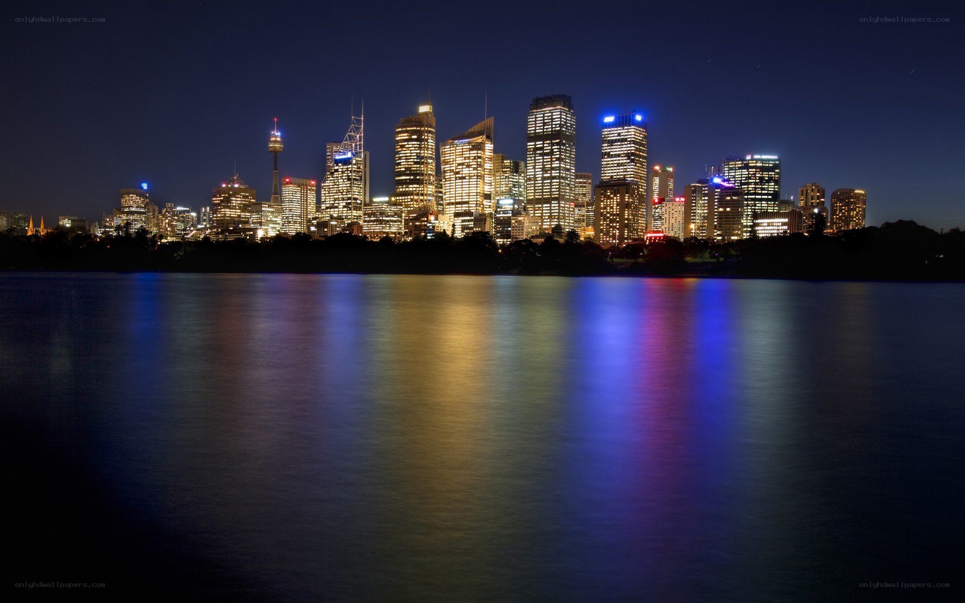 Sydney skyline at night