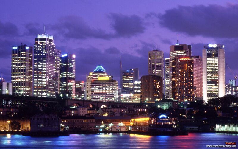 Sydney skyline at night
