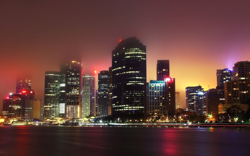 Sydney skyline at night