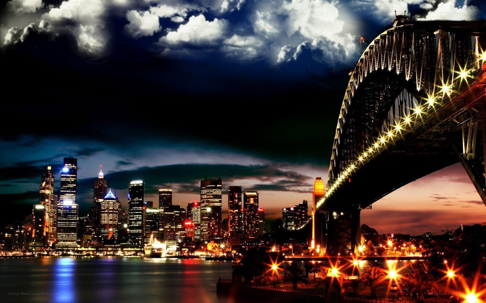 Sydney skyline at night