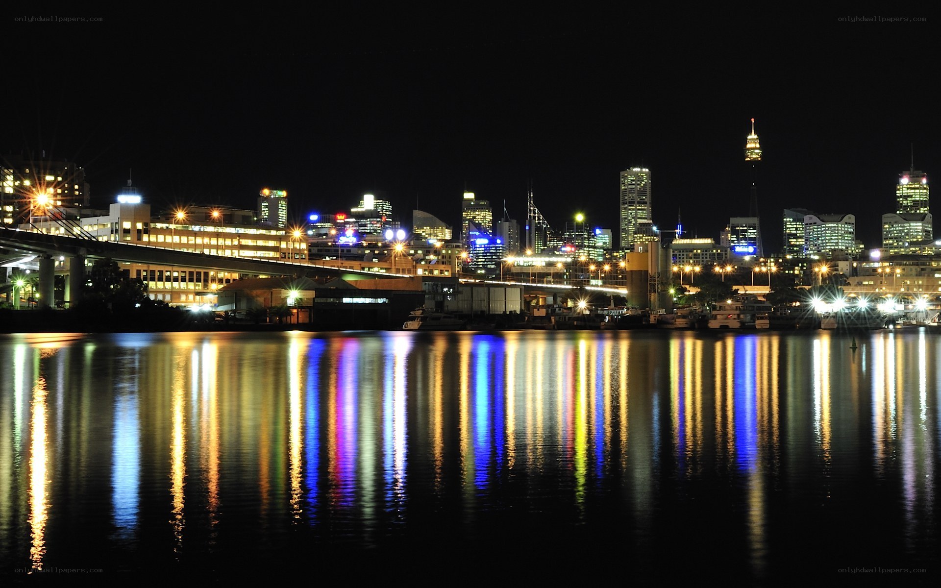 Sydney skyline at night