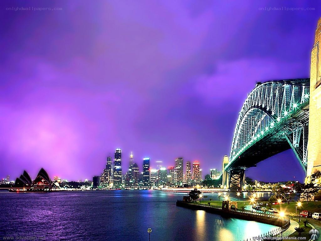 Sydney skyline at night