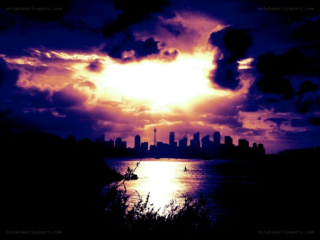 Sydney skyline at sunset