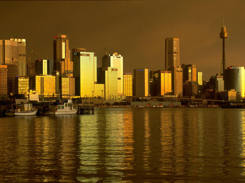 Sydney skyline at sunset