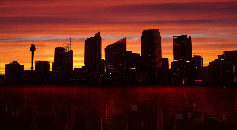 Sydney skyline at sunset