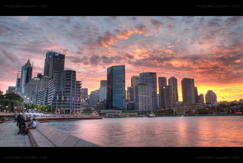 Sydney skyline at sunset