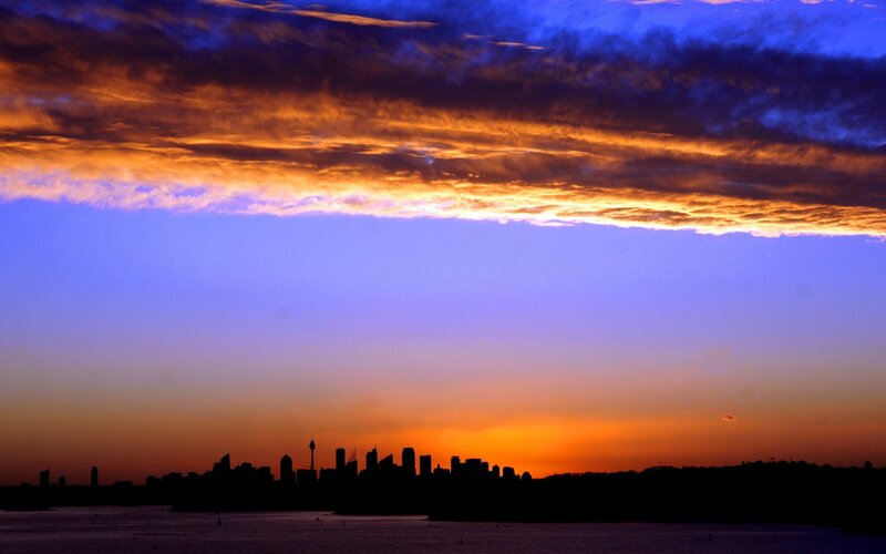 Sydney Skyline at Sunset — Orange