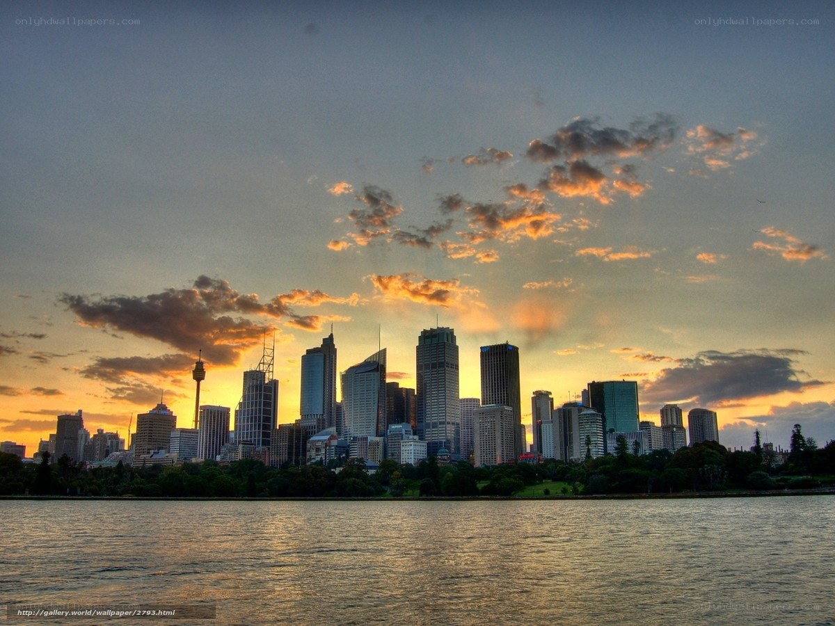 Sydney skyline at sunset
