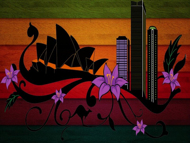 Sydney Skyline with Flowers