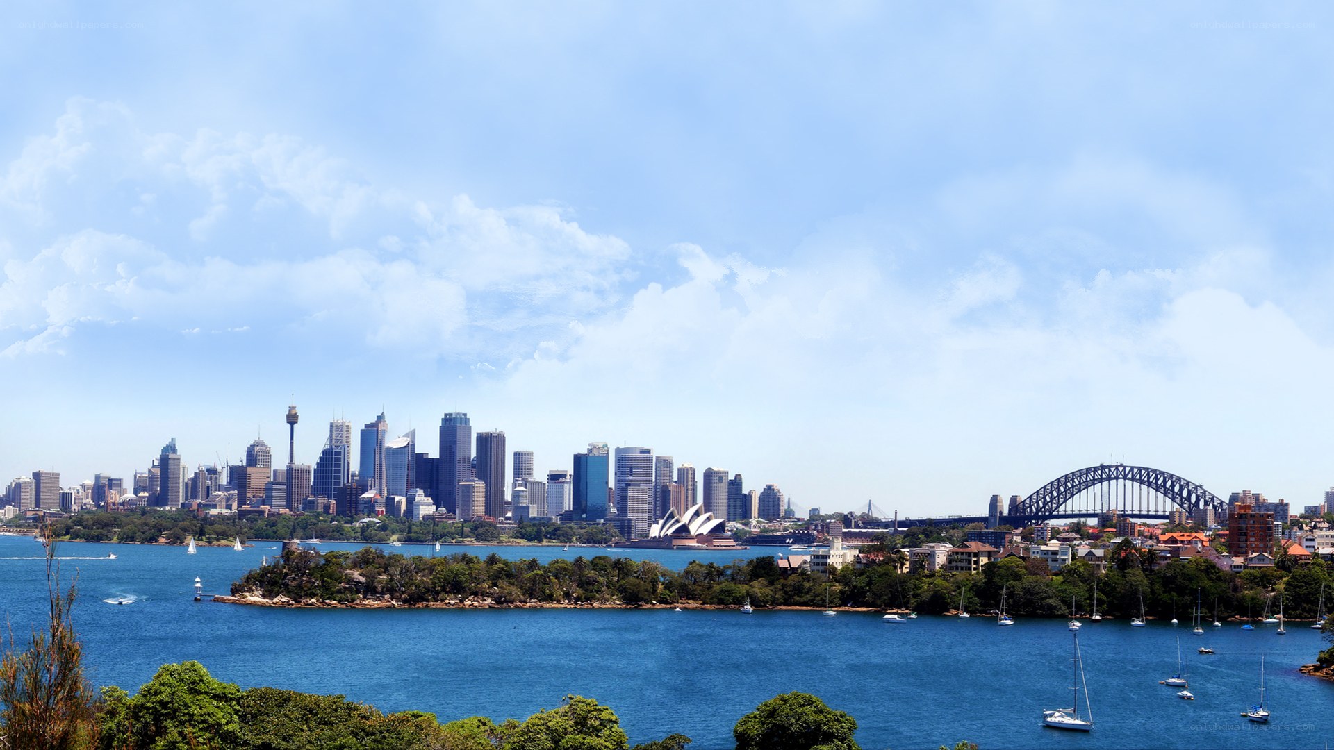 Sydney skyline with harbor