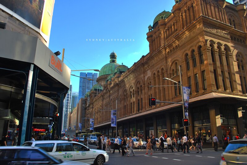 Sydney street scene with historic building