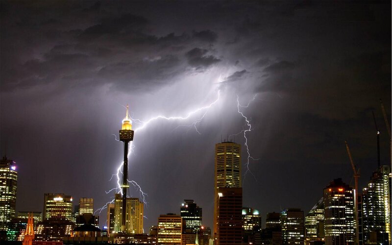 Sydney Tower Lightning Strike