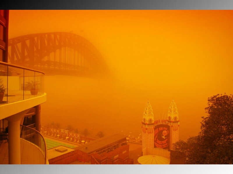 Sydney under orange haze