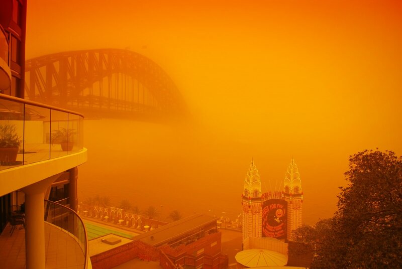 Sydney under orange haze